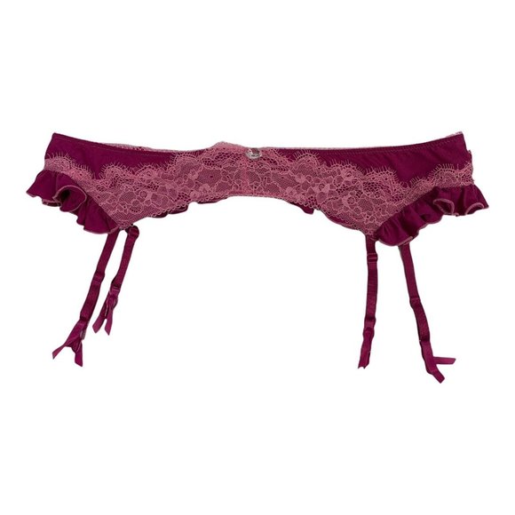 Victoria's Secret M L Garter Belt Pink Crystal Hea - Picture 1 of 4